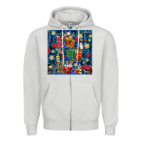 Dove Grey christmas ho ho ho with coffee cups and ornaments with plaid seamless  Zipper Hoodie - BundleAndBundleShop