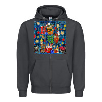 Smoke christmas ho ho ho with coffee cups and ornaments with plaid seamless  Zipper Hoodie - BundleAndBundleShop