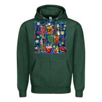Sports Green christmas ho ho ho with coffee cups and ornaments with plaid seamless  Zipper Hoodie - BundleAndBundleShop
