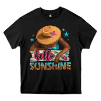 Black hello sunshine Heavy Core Tee - NancyCooperArtShop
