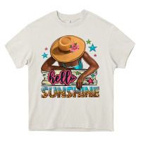 Cream hello sunshine Heavy Core Tee - NancyCooperArtShop