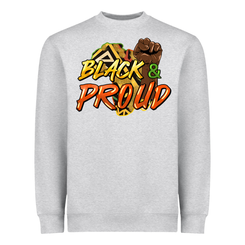Black And Proud Heavyweight Sweatshirt by HowdyJamesFarm | Teevron