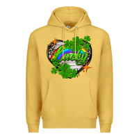 Antique Gold lucky heart St. Patricks Day Premium Hoodie - FaDigitalArtStudio