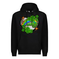 Black lucky heart St. Patricks Day Premium Hoodie - FaDigitalArtStudio