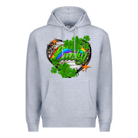 Heather Grey lucky heart St. Patricks Day Premium Hoodie - FaDigitalArtStudio