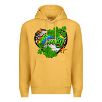 Mustard lucky heart St. Patricks Day Premium Hoodie - FaDigitalArtStudio
