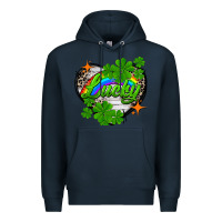 Navy lucky heart St. Patricks Day Premium Hoodie - FaDigitalArtStudio