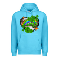 Ocean Blue lucky heart St. Patricks Day Premium Hoodie - FaDigitalArtStudio