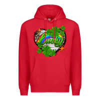 Red lucky heart St. Patricks Day Premium Hoodie - FaDigitalArtStudio