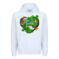 White lucky heart St. Patricks Day Premium Hoodie - FaDigitalArtStudio