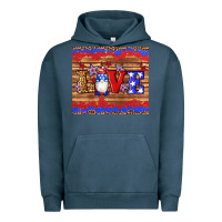 Pigment Midnight Navy american flag gnomes love star leopard glitter Urban Hoodie - Artiststas