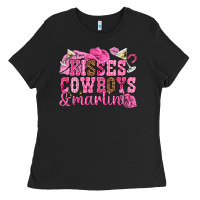 Kisses Cowboys Martinis Ladies Tee | Teevron