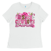 White kisses cowboys martinis Ladies Tee - NancyCooperArtShop