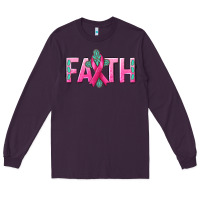 Plum Cancer Faith with gemstone Long Sleeve Tee - NancyCooperArtShop