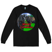 Black Black Angus Cattle and Bull Merry Christmas Long Sleeve Tee - RanaPortraitStore