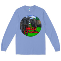 Black Angus Cattle And Bull Merry Christmas Long Sleeve Tee | Teevron