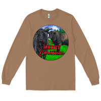 Toasted Coconut Black Angus Cattle and Bull Merry Christmas Long Sleeve Tee - RanaPortraitStore