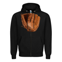 Black baseball glove Zipper Hoodie - FaDigitalArtStudio