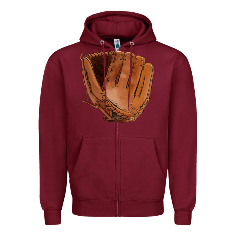 Baseball Glove Zipper Hoodie by FaDigitalArtStudio | Teevron