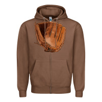 Chestnut baseball glove Zipper Hoodie - FaDigitalArtStudio