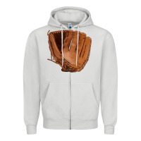 Dove Grey baseball glove Zipper Hoodie - FaDigitalArtStudio