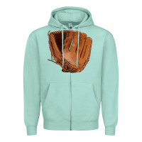 Seafoam baseball glove Zipper Hoodie - FaDigitalArtStudio