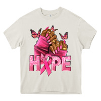 Cream Hope Breast Cancer nails Heavy Core Tee - NancyCooperArtShop