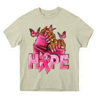 Mossy Hope Breast Cancer nails Heavy Core Tee - NancyCooperArtShop