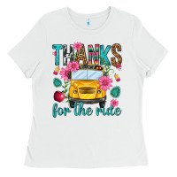 White thanks for the ride Ladies Tee - NancyCooperArtShop