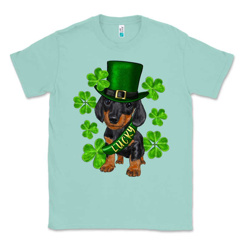St. Patrick's Day Lucky Dachshund Puppy Classic Tee by RanaPortraitStore | Teevron