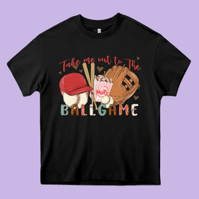 Take Me Out To The Ballgame Heavy Core Tee Designed By Maliassmallbusiness