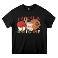 Black take me out to the ballgame Heavy Core Tee - MaliasSmallBusiness