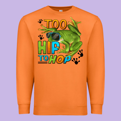 Too Hip To Hop Frog Premium Sweatshirt Designed By Lillyallendesigns