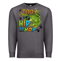 Charcoal Heather too hip to hop frog Premium Sweatshirt - LillyAllenDesigns