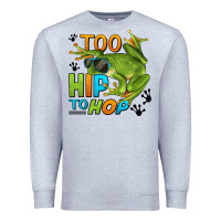 Heather Grey too hip to hop frog Premium Sweatshirt - LillyAllenDesigns