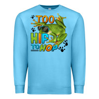 Ocean Blue too hip to hop frog Premium Sweatshirt - LillyAllenDesigns