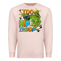 Pale Pink too hip to hop frog Premium Sweatshirt - LillyAllenDesigns