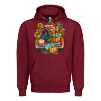 Burgundy thanksgiving truck bbs Zipper Hoodie - BundleAndBundleShop
