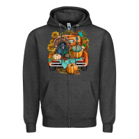 Charcoal Heather thanksgiving truck bbs Zipper Hoodie - BundleAndBundleShop
