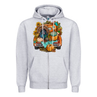 Heather Grey thanksgiving truck bbs Zipper Hoodie - BundleAndBundleShop
