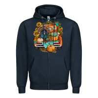 Navy thanksgiving truck bbs Zipper Hoodie - BundleAndBundleShop
