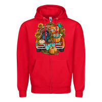 Red thanksgiving truck bbs Zipper Hoodie - BundleAndBundleShop