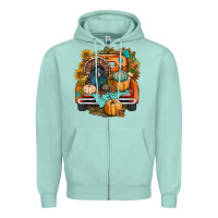 Seafoam thanksgiving truck bbs Zipper Hoodie - BundleAndBundleShop