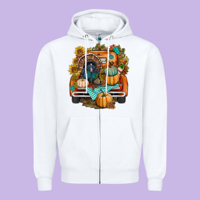 Thanksgiving Truck Bbs Zipper Hoodie Designed By Bundleandbundleshop