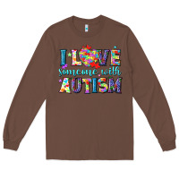 Chestnut I love someone with Autism Long Sleeve Tee - NancyCooperArtShop