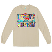 Mushroom I love someone with Autism Long Sleeve Tee - NancyCooperArtShop
