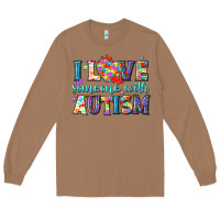 Toasted Coconut I love someone with Autism Long Sleeve Tee - NancyCooperArtShop