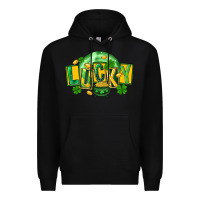 Black St. Patrick's Day lucky Premium Hoodie - FaDigitalArtStudio