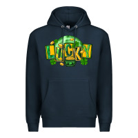 Navy St. Patrick's Day lucky Premium Hoodie - FaDigitalArtStudio