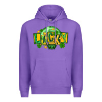 Purple St. Patrick's Day lucky Premium Hoodie - FaDigitalArtStudio